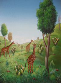 Jackson Blanchard - Giraffe Family in Eden - $275