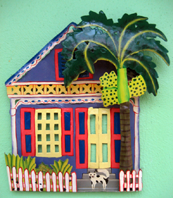 Bay House in Purple and Pink - Steel Drum Sculpture - $40